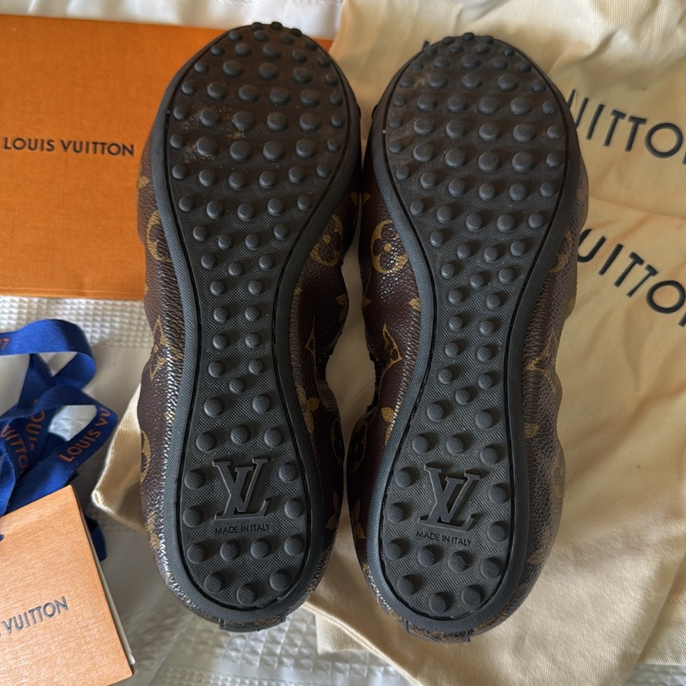 Authentic Louis Vuitton Brown black Monogram Ballet Flats size 36 - Picture 6 of 17